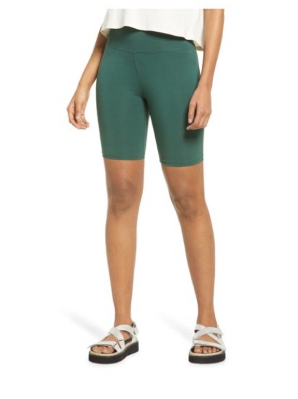 Bp Nordstrom High-Rise Green Bike Shorts